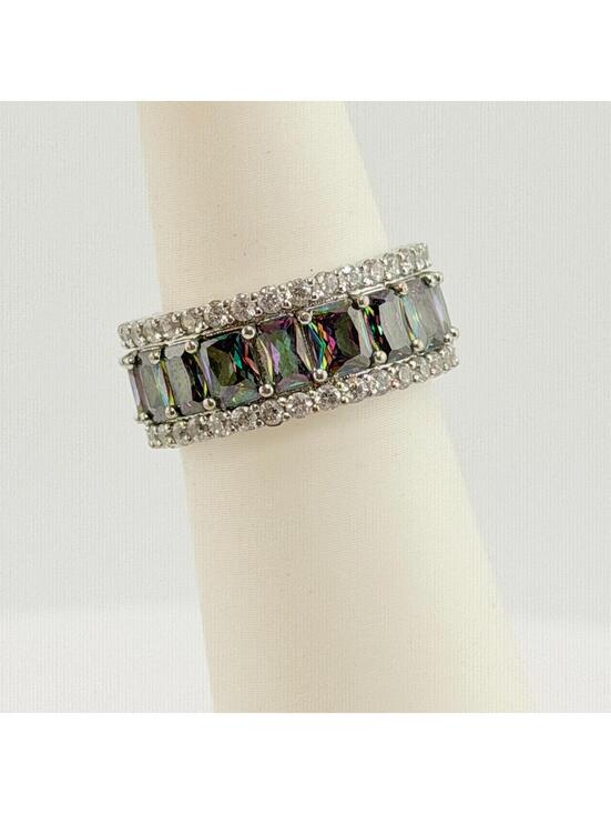 Bomb Party One And Only RBP 6172 LC Rainbow Topaz On Rhodium  Bomb Party Ring Sz 8 \